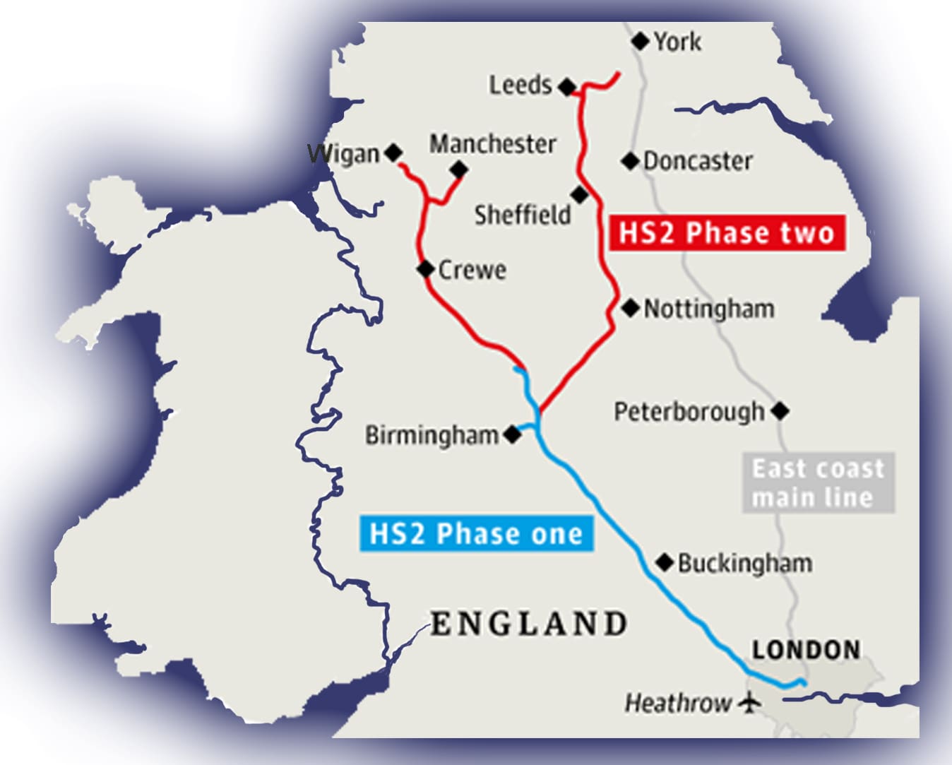 HS2 Rail Route Map